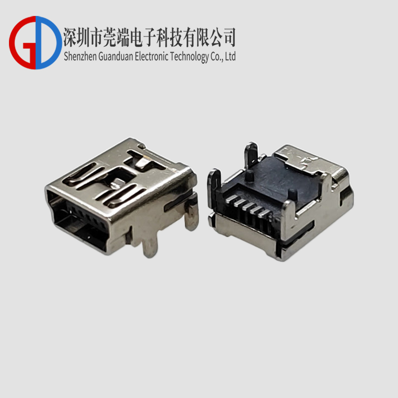 MINI母座四脚插板端子SMT有柱