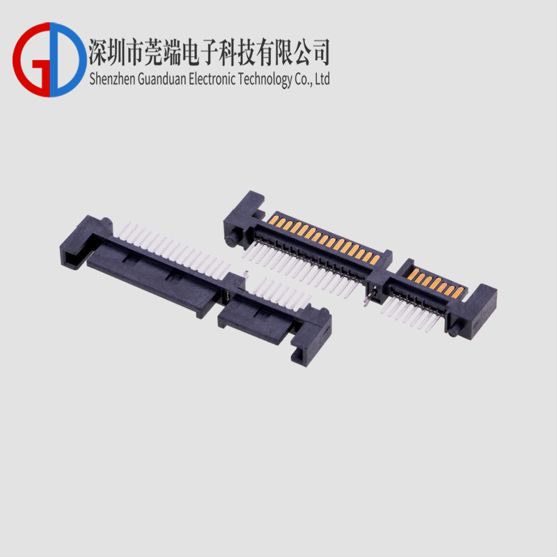 SATA7+15P大小柱子单排180度公座带鱼叉