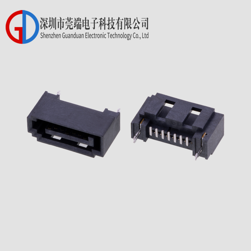 SATA7P全包开天窗A型立贴SMT带鱼叉