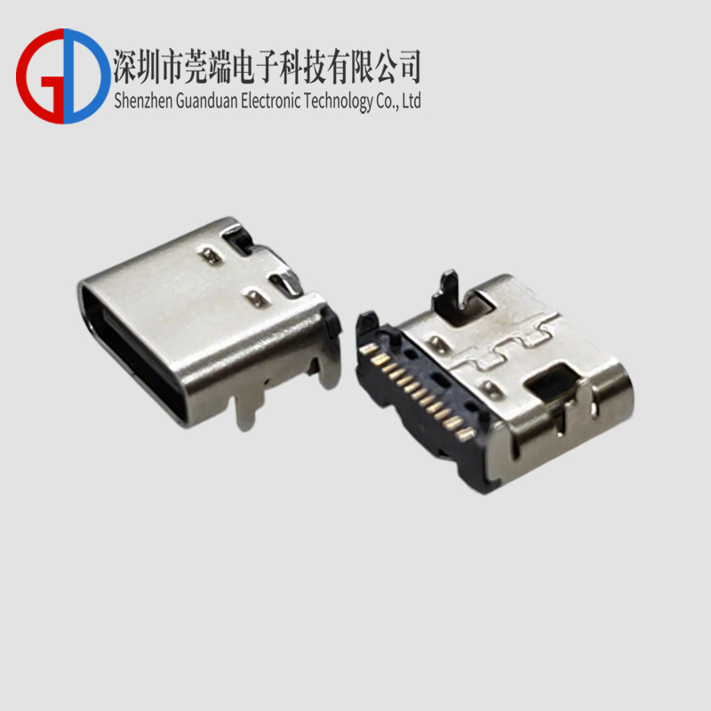 TYPE C母座单排16P SMT三次模顶
