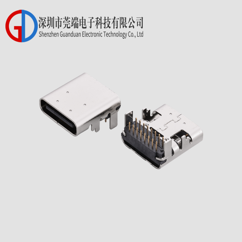 TYPE C母座16P板上全插