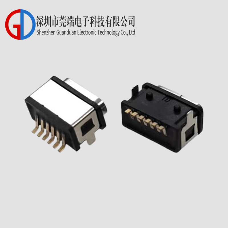 TYPE C母座6P两脚端子加长 防水款
